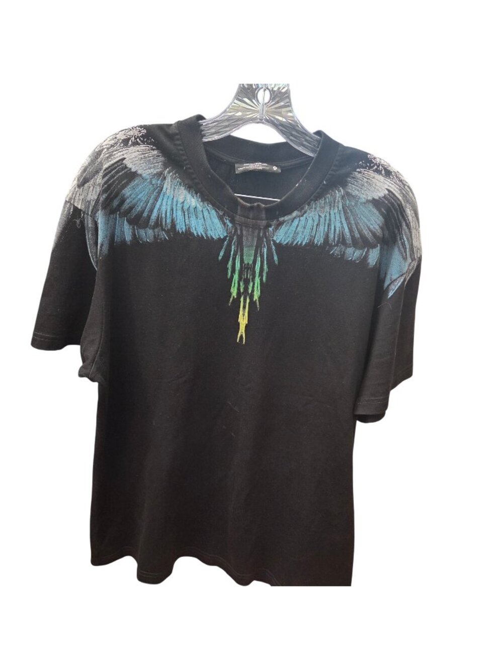 Marcelo Burlon County Of Milan Black T-Shirt With Feather Graphic Cotton XL
